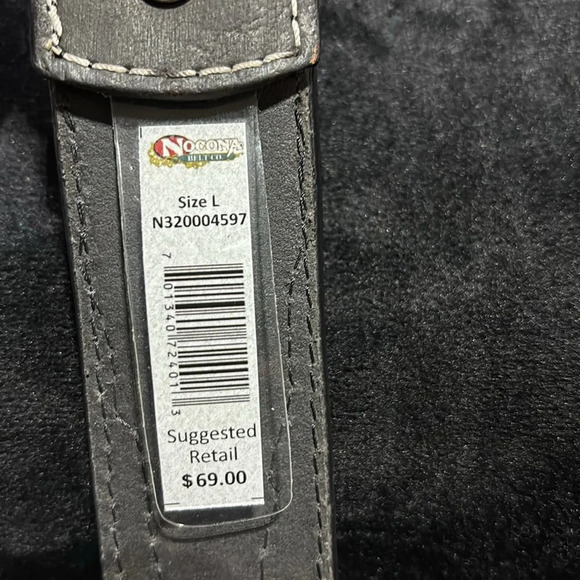 Nocona Genuine Leather,tooled,beaded Aztec print western,silver removable buckle - Picture 7 of 11